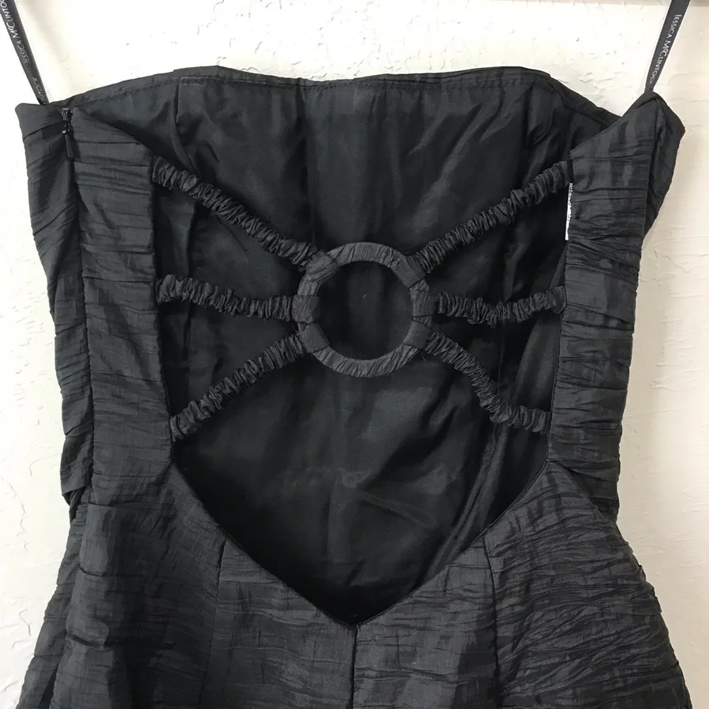 Jessica McClintock Vintage Black Strapless Mini Dress - Picture 6 of 14